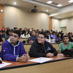 students at conference